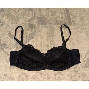 VTG Adonna JCPenney Sz 38B 2201 Bra Underwire Lined Black‎ Lace Women